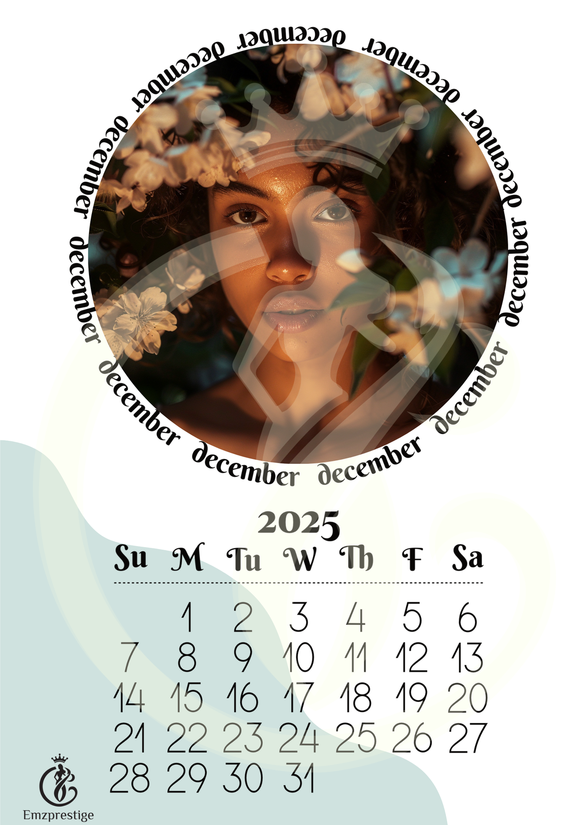 Elegant Woman 2025 Wall Calendar - A Year of Grace and Inspiration