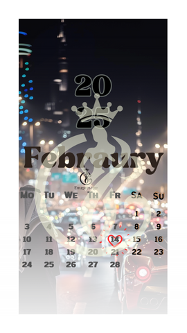 2025 screensaver Calendar with Captivating Night Cityscape and Car Lover