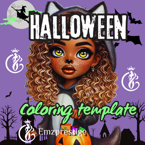 Halloween Coloring/Activities book Template